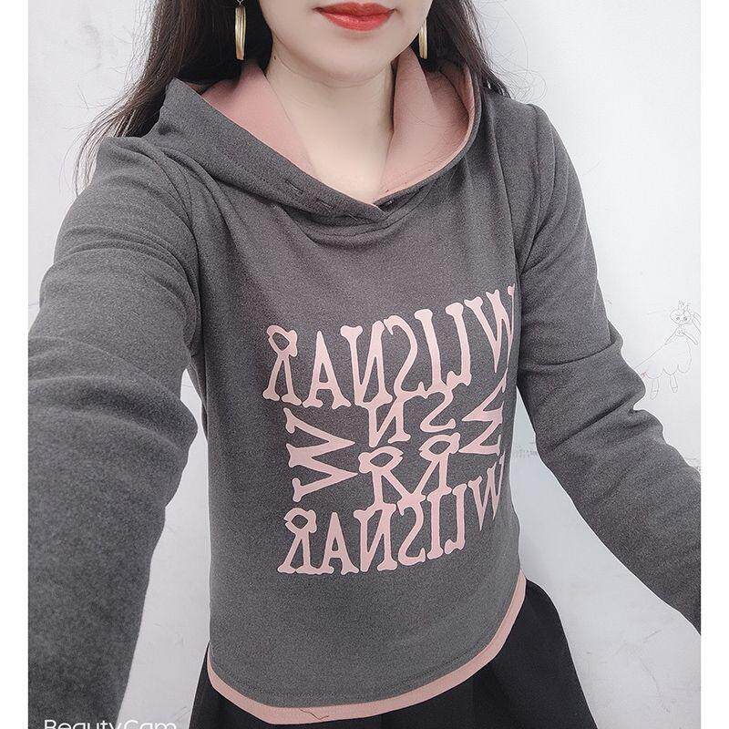 德绒卫衣女长袖2024秋冬新款套头显瘦内搭打底衫上衣加厚t恤休闲