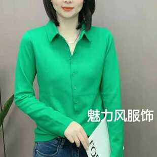 长袖POLO领t恤女2026新款春秋季韩版时尚百搭洋气休闲显瘦体恤衫