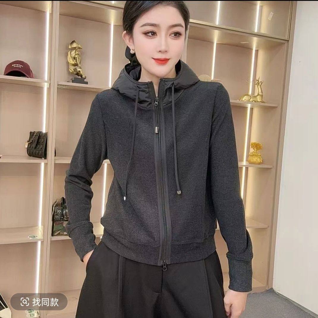 欧货双拉链卫衣假两件连帽德绒发热卫衣女冬2025新款加厚打底上衣