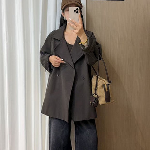 通勤系带收腰风衣外套女2026春秋新款小个子中长款时尚高级感韩系