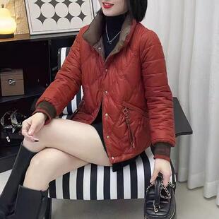 轻薄羽绒棉衣棉服女2024冬季新款加厚保暖中年减龄妈妈装棉袄外套