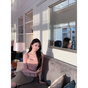 小铃兰Wcouture原创经典 高腰花边下摆 定制纯羊绒亮丝针织上衣