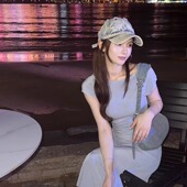 大弹力 慵懒午后Wcouture原创新品 懒人裙 不挑人显瘦连衣长裙