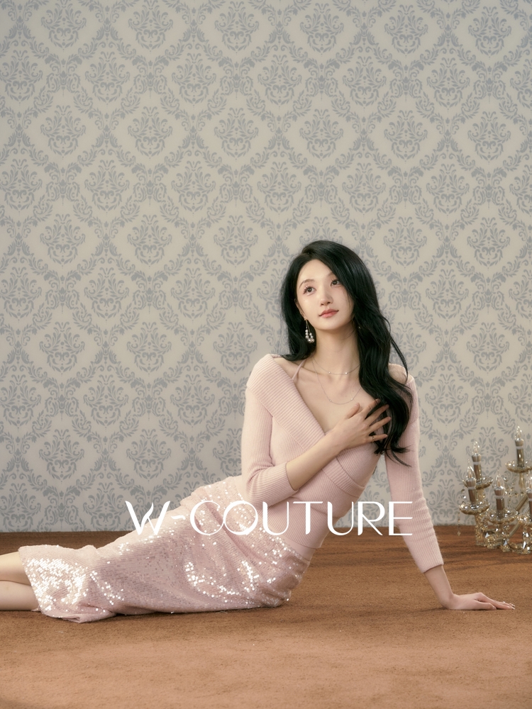 Wcouture交叉大V领套头针织上衣