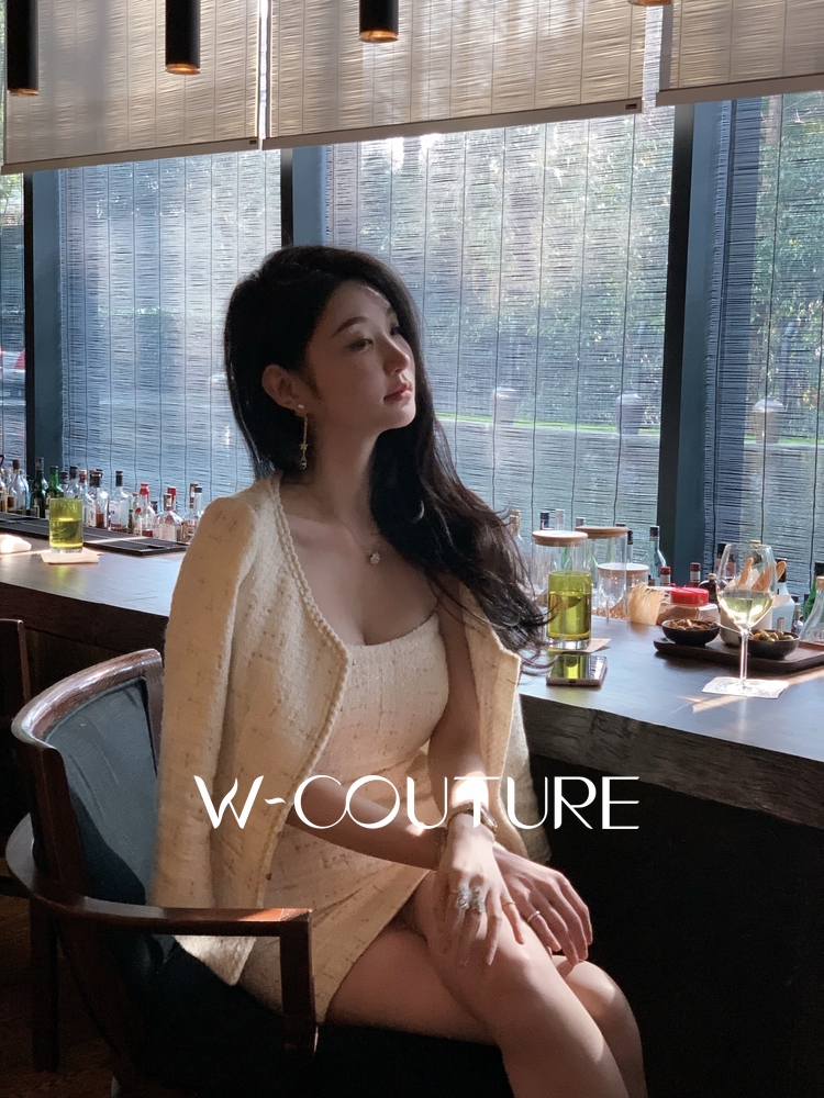 Wcouture名媛风粗花呢夹克外套