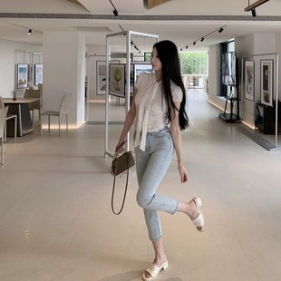 百搭韩风古早感高腰小直筒九分裤 Wcouture新品 牛仔裤 丰胯版