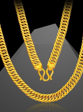 男士越南沙金马鞭项链仿真24K金