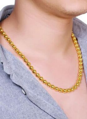 日韩新款镀越南沙金项链男女圆