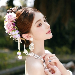 云南傣族头饰头花流苏发饰红书同款发梳发夹泰国西双版纳民族风