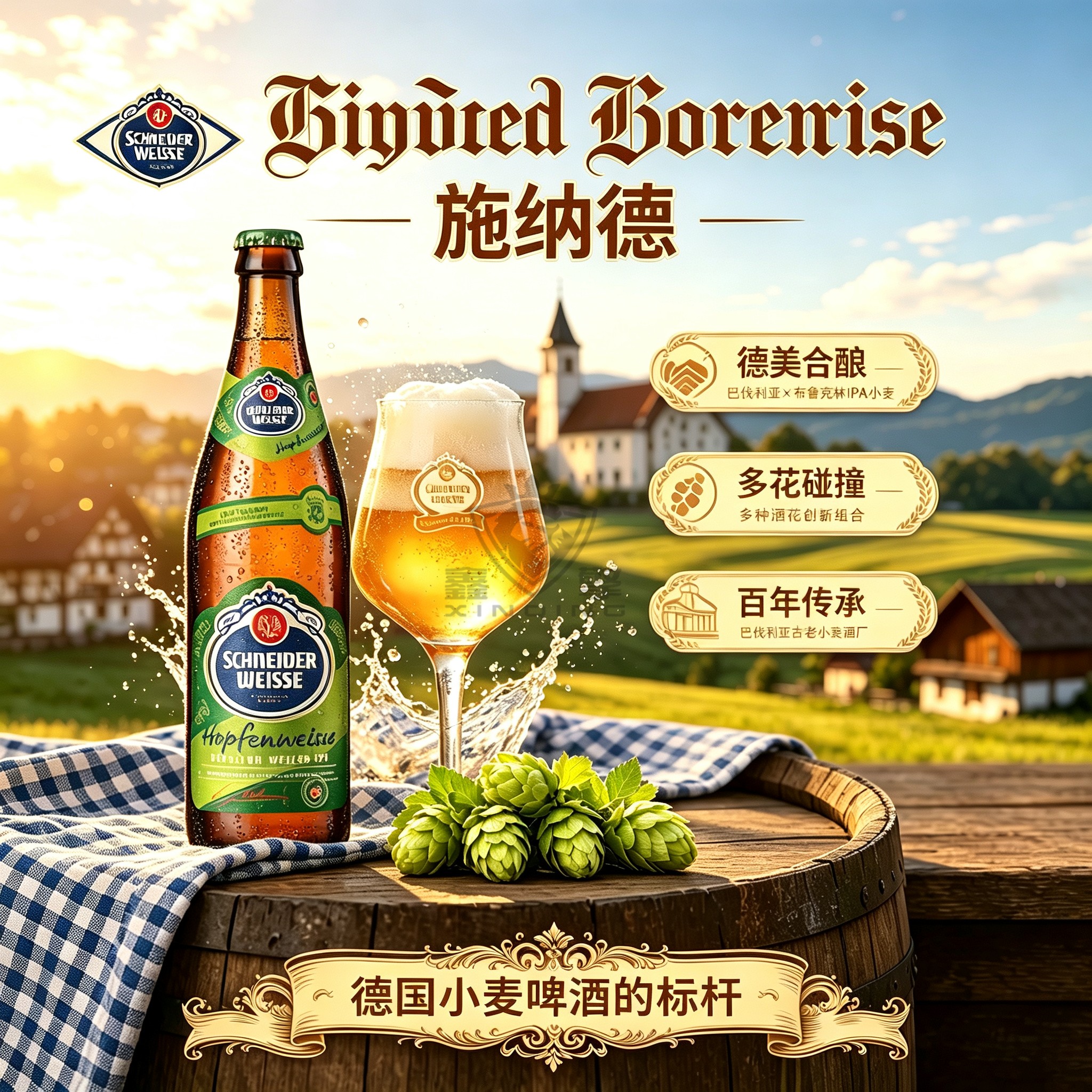 施纳德5号多花小麦IPA精酿啤酒施耐德德国进口拉格皮尔森6号黑啤