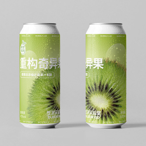 大罐气泡实验室重构奇异果草莓果味西打精酿啤酒500ml