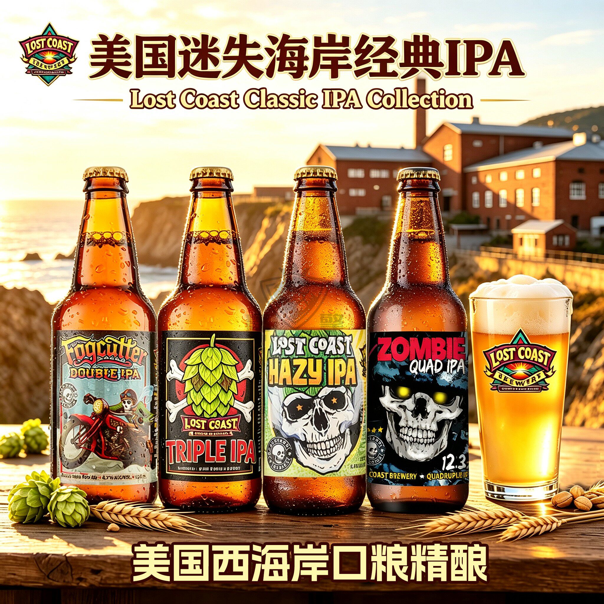 迷失海岸海鲸三倍IPA迷雾快艇双倍僵尸四倍美国进口精酿啤酒图片
