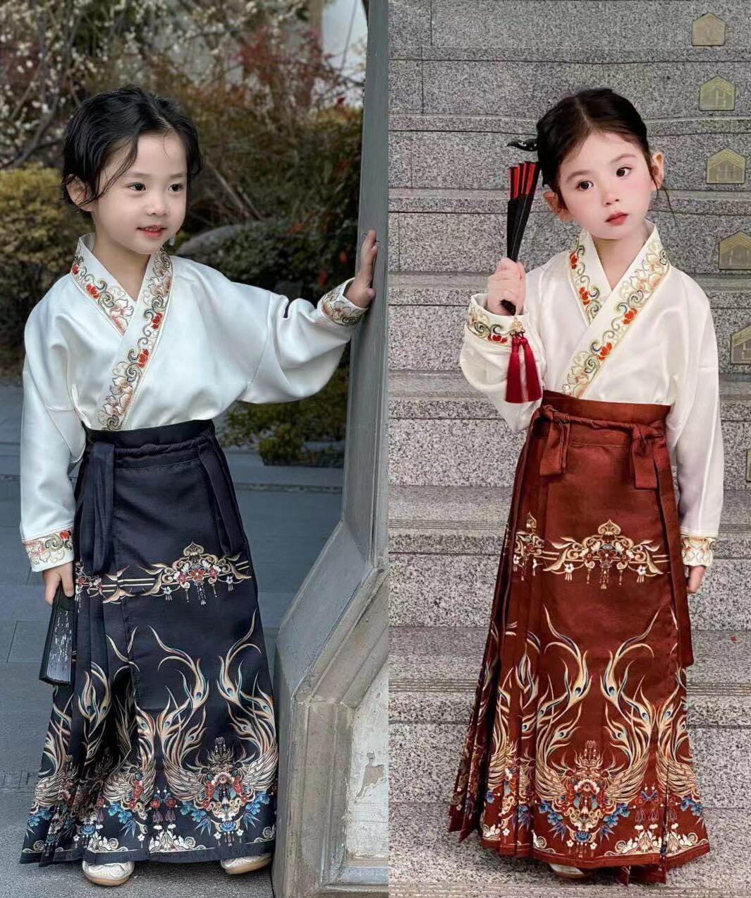 马面裙女童套装春夏季薄款儿童古装中国风超仙女宝秋新明制汉服裙