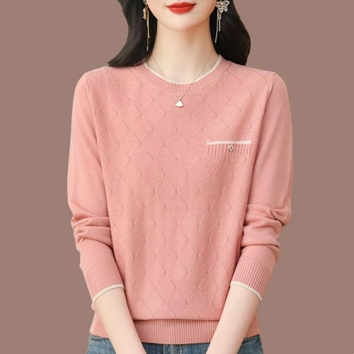 中年妈妈春秋新款长袖T恤女宽松