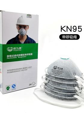 保为康杯型带呼吸阀口罩N9597防工业装修粉尘KN95口罩防颗粒物