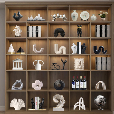 现代格调酒柜摆件简约抽象艺术品客厅电视柜样板房民宿装饰品小众