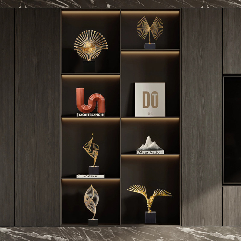 轻奢金属摆件客厅电视柜软装高级感高档高端大气上档次装饰工艺品