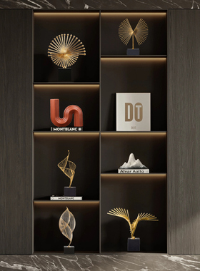 家居客厅书柜摆件金属轻奢软装