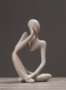 北欧抽象人物复古摆件现代简约办公室家居客厅酒柜装饰品雕塑摆设