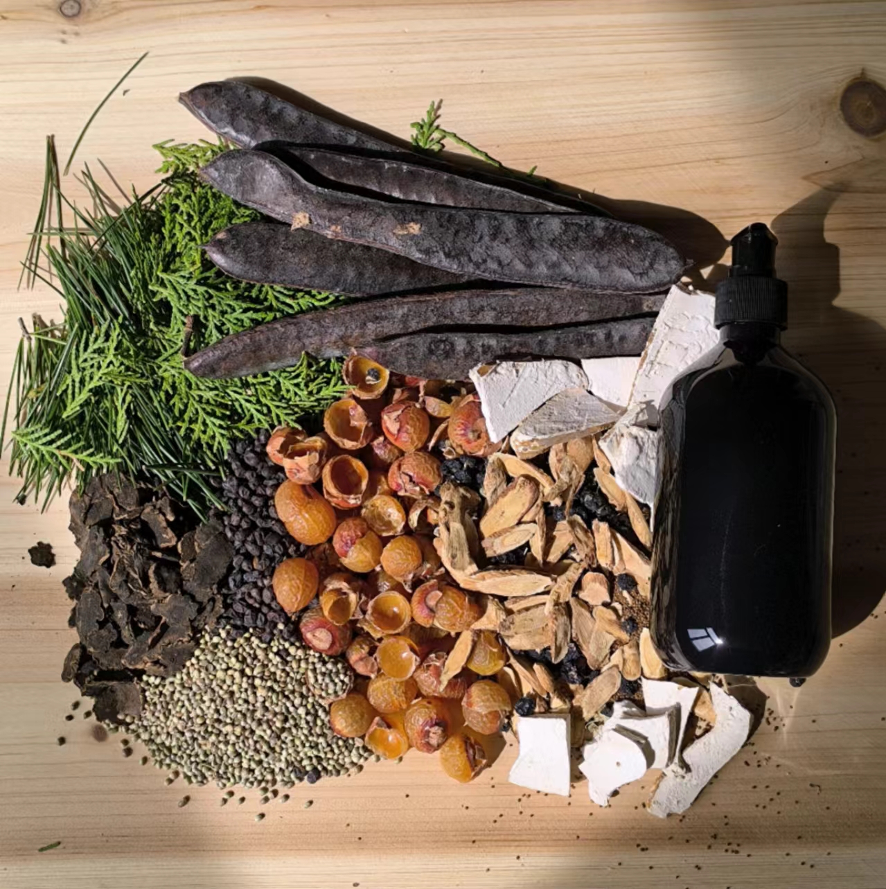 中药洗发水茶枯侧柏叶植物洗发无患子皂角灵芝中草药洗发水材料包