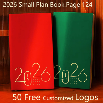 英文皮面2026年A6日程本定制开票