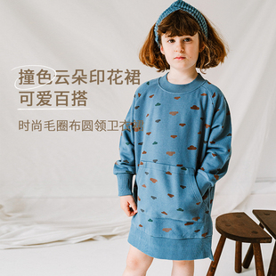 Petite Revery加拿大小云朵童装儿童连衣裙长袖裙子时尚卫衣裙