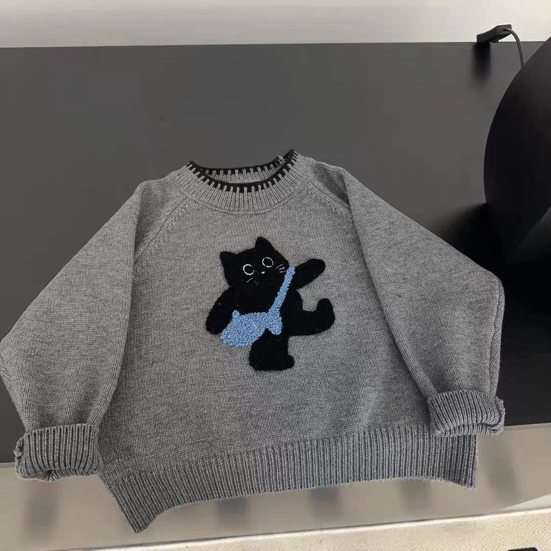 儿童加厚毛衣2025秋冬款女童洋气针织上衣男童针织打底衫
