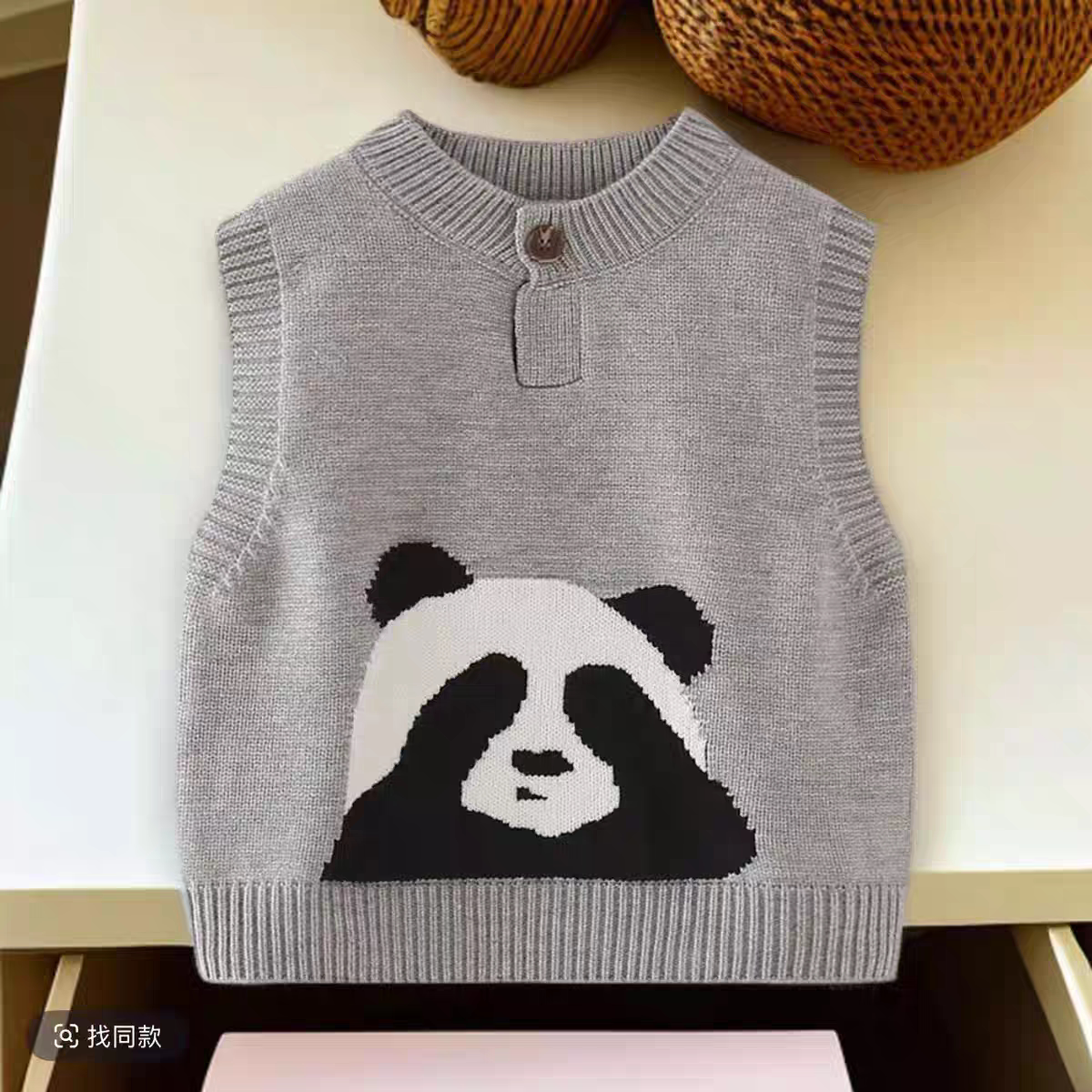 男童毛衣马甲春秋新款坎肩卡通韩版宝宝针织套头婴儿背心儿童女童