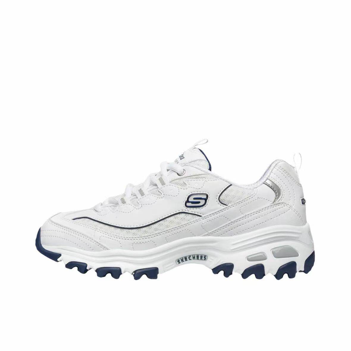 斯凯奇Skechers小白熊老爹鞋增高厚底潮流运动休闲潮流女鞋白蓝