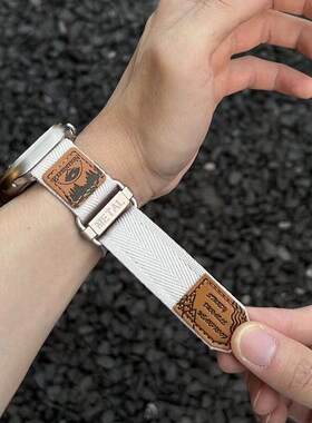 适用红米watch6/5/4野径回环帆布魔术贴皮标签小米8/9pro手环腕带