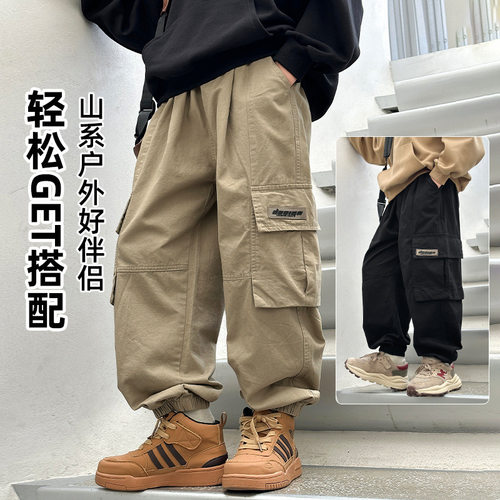 2026春季新款儿童休闲工装裤纯棉大口袋男童裤子休闲长裤