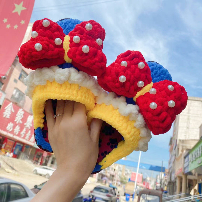 泡芙手工编织拖鞋diy成品毛线