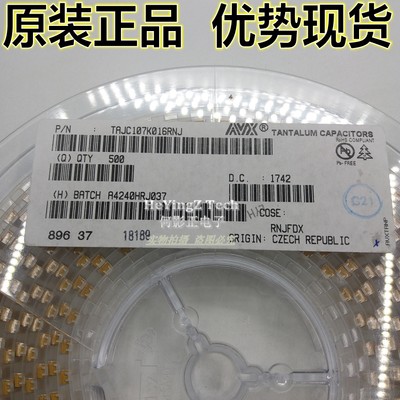 原装正品 TAJC107K016RNJ 贴片钽电容 6032C 16V 100UF ±10% AVX