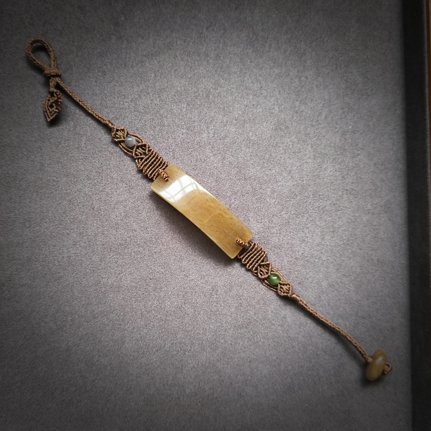 孤品一物一图原创设计手工编织高货天然和田玉糖料手排手绳手链女