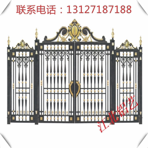 促铝艺大门 高档别墅庭电动防护门 铝合金门 铝制大门 高档铝门