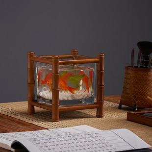 桌面小型养生花几水培绿植盆栽花架创意养心茶台楠竹展示架摆放架