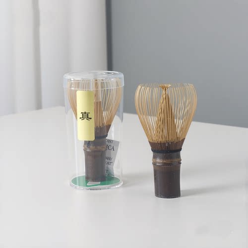Shin chasen，Black/purple Bamboo Matcha Tea Whisk  handmade