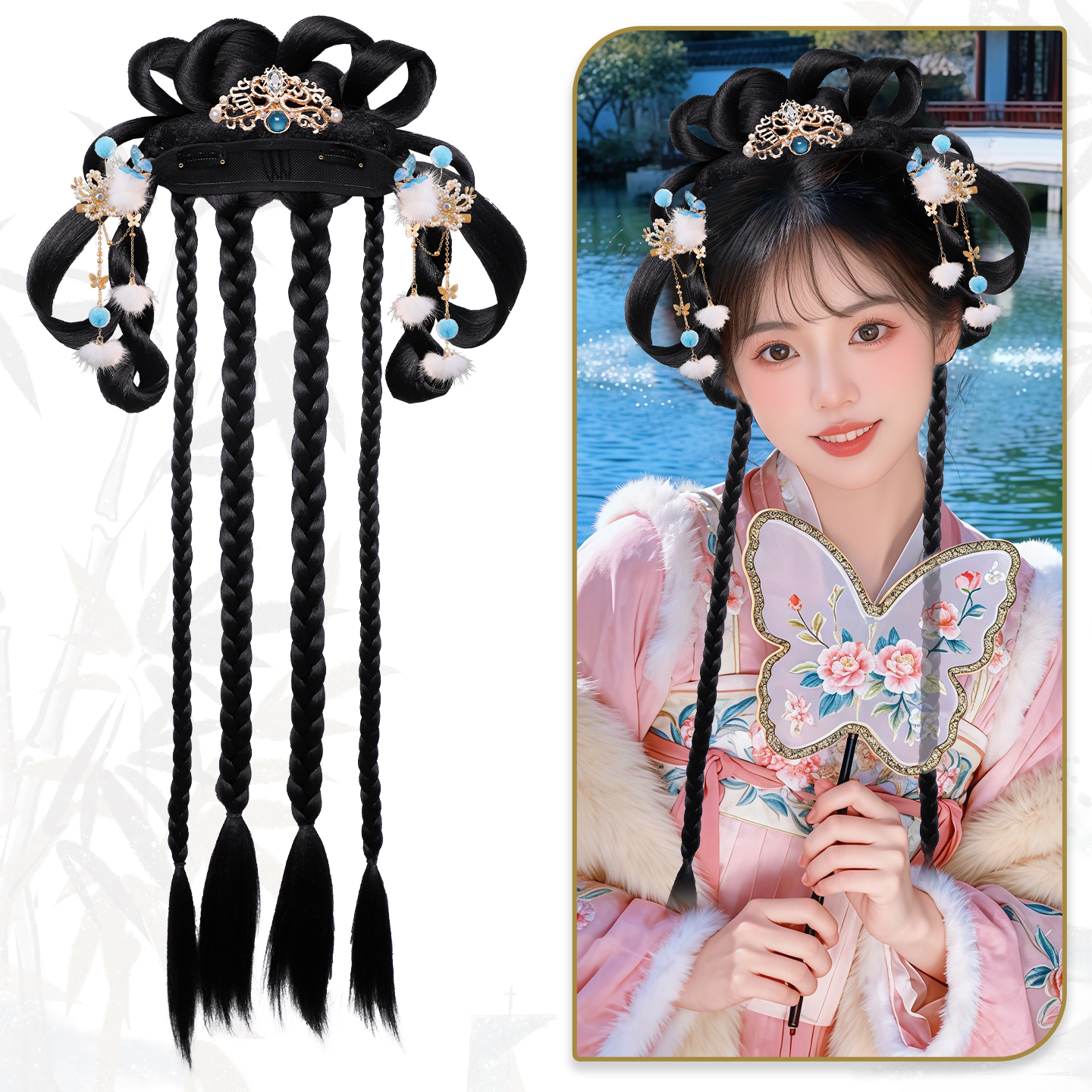 古风假发发饰组合套装