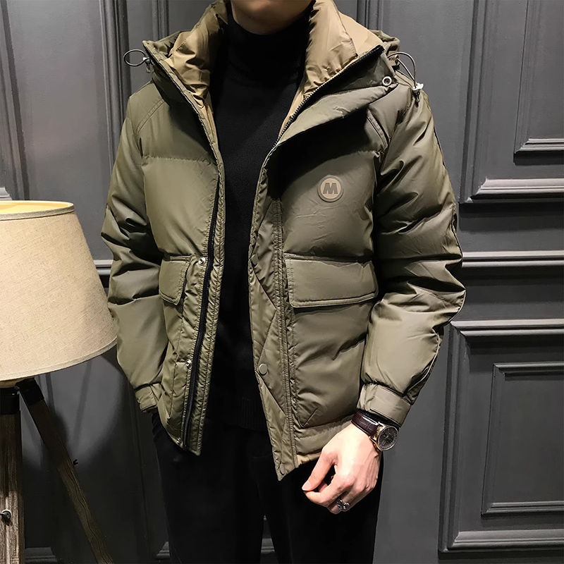 皮面羽绒棉服免洗夹克加厚保暖外套青年时尚潮流棉衣百搭上衣男装