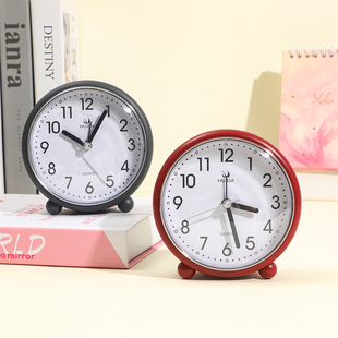 静音床头学生桌面小闹钟台钟台式钟表闹钟办公室简约儿童学时间表