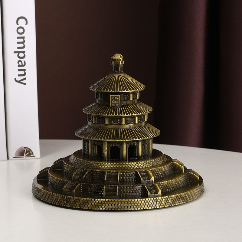 金属合金天坛古代建筑模型摆件成品客厅房间装饰摆饰节日旅游礼物