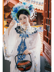 汉服簪花服装女云肩搭新中式国风领子浔浦簪花头饰成品马面裙爆款
