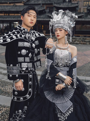 苗家印象2023混搭婚纱苗族服装女