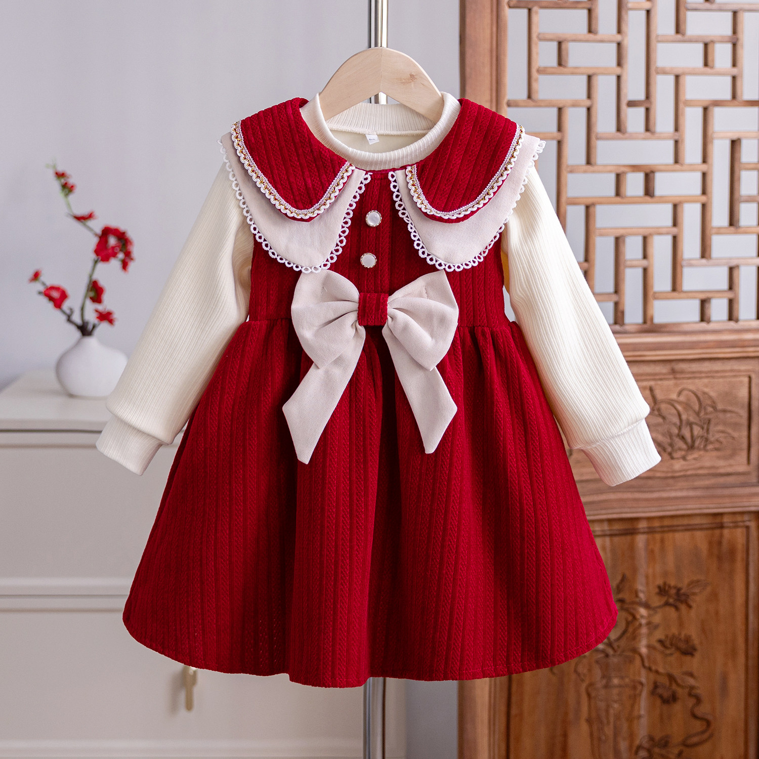 女童汉服套装连衣裙冬季加绒超萌洋气宝宝礼服周岁公主中小童裙子,童装/婴儿装/亲子装,汉服,淘宝优惠券,粉丝福利购,淘宝优惠卷