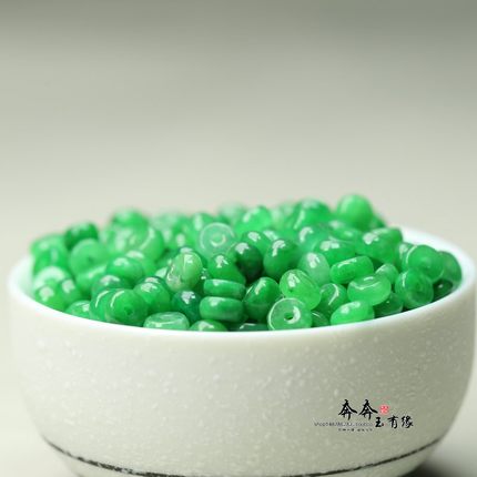 10颗价。天然干青翡翠隔片6mm散珠隔珠新中式旗袍扣挂件配饰B121