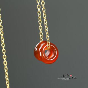 一对价 天然玉髓冰透红玛瑙10mm孔5mm圆环DIY配饰项链耳圈J23