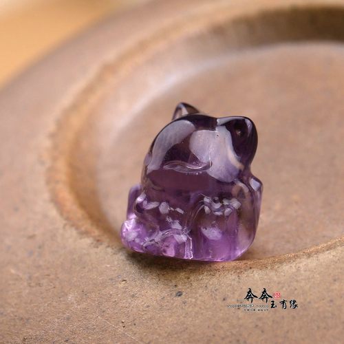 天然水晶狐狸小可爱通孔吊坠