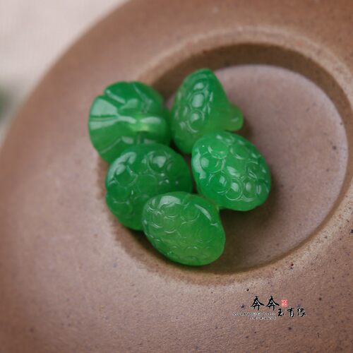 冰绿玉石莲蓬小扣子服装配饰古风