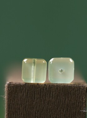 天然柠檬精冰透黄方糖珠8mm