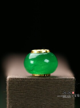 天然干青翡翠算盘珠14*10mm大孔2.5mmDIY手链手串项链配饰D106